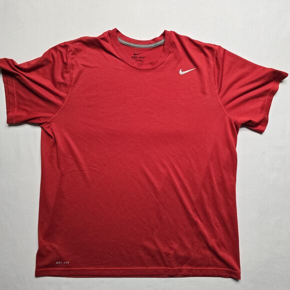 Nike Shirt Mens Extra Large Red Dri-FIT Performance Invesco Short Sleeve Gym - Picture 1 of 12